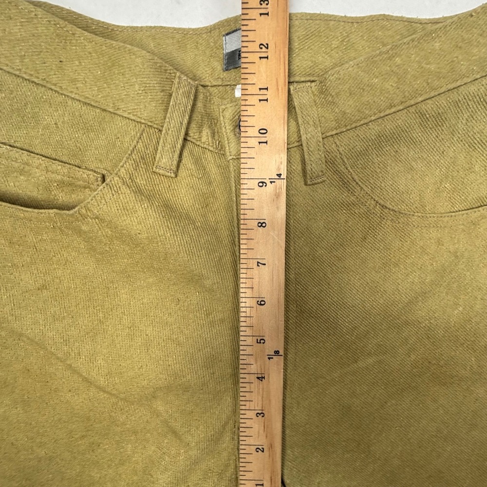 VTG Ben Ryan Chartreuse Wood Pulp Bootcut Pants Barrel Women 28X30 Thin USA NWOT - Picture 6 of 10